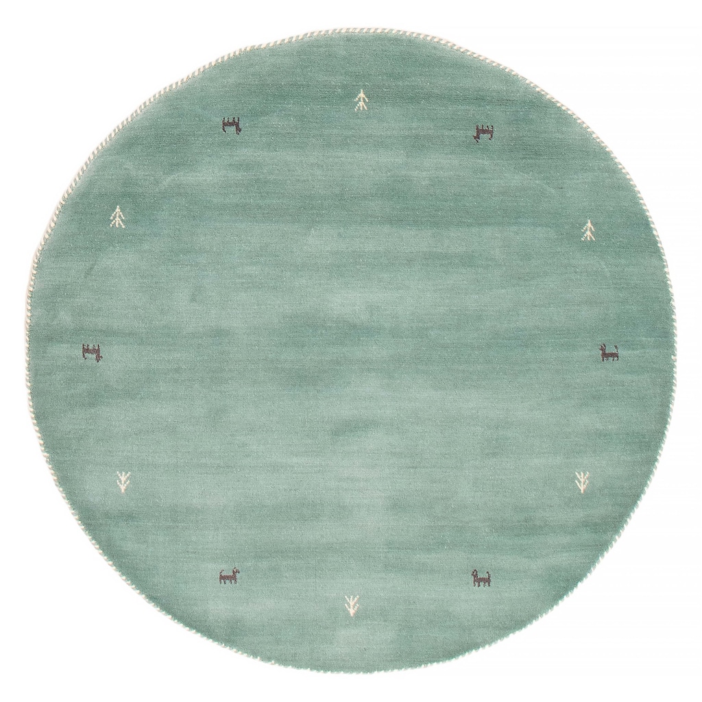 Kashkuli Gabbeh Blue Rug 4'10" x 4'10" - 4'10 x 4'10