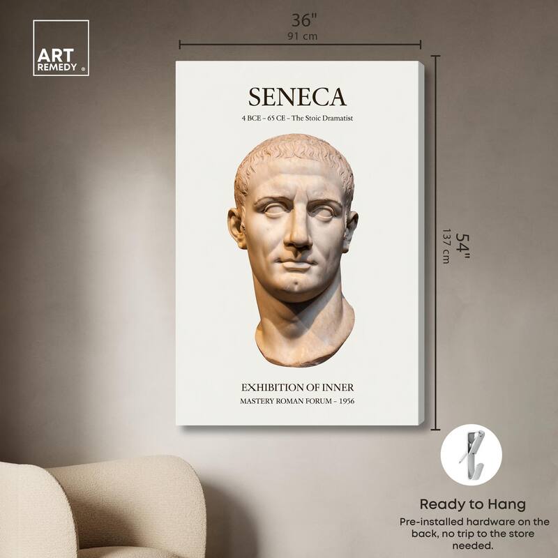 Bust of Seneca Canvas by Art Remedy, Gallery Wrapped