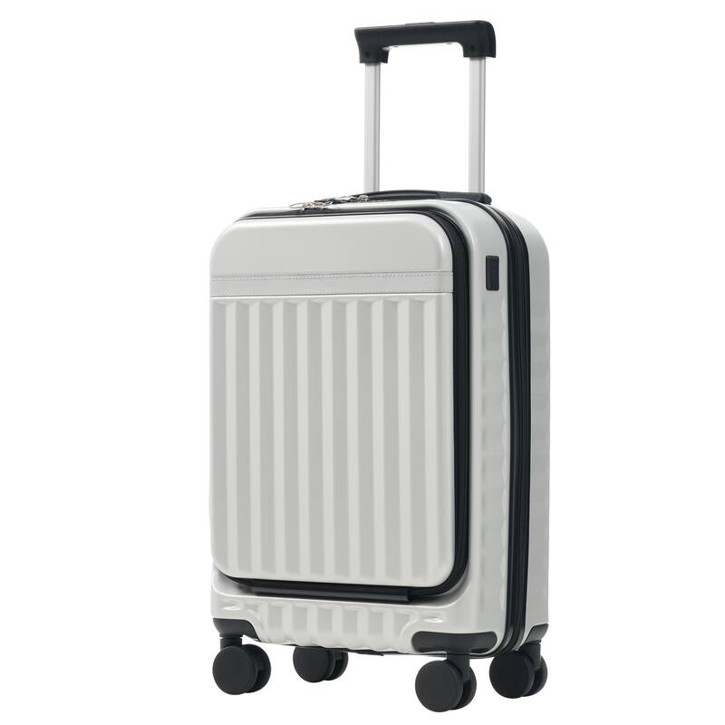 Front Opening Luggage Set 3 Piece,USB Port, Expandable Luggage with Handle Bag Spinner Wheels TSA Lock