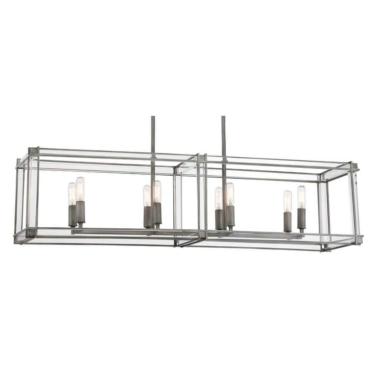 Minka Lavery Langen Square 8 Light 40" Wide Linear Chandelier - Antique Nickel