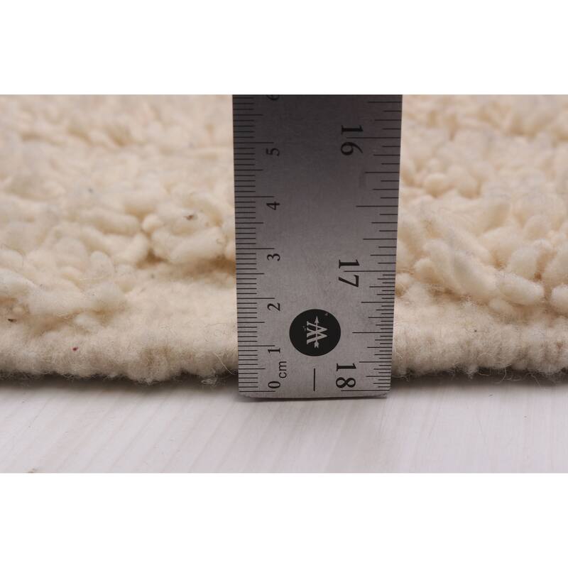 ECARPETGALLERY Hand-knotted Beni Ourain Cream Wool Rug - 2'0 x 3'7