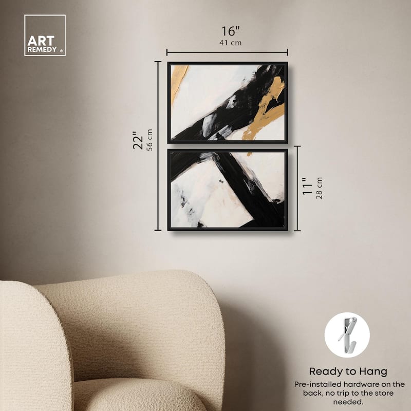 Weight of Black I Canvas Set of 2 by Art Remedy