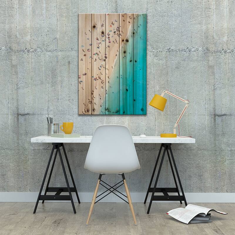 Aerial View Of Myrtos Beach VIII, Cephalonia, Ionian Islands, Greece Print On Wood by Matteo Colombo - Multi-Color