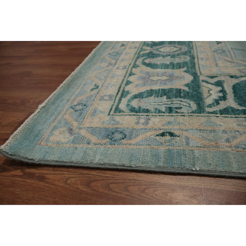Hand Knotted Oriental 100% Wool Carpet Traditional All-Over Navy Blue & Blues Ziegler Area Rug - 13' 9'' X 9' 8''