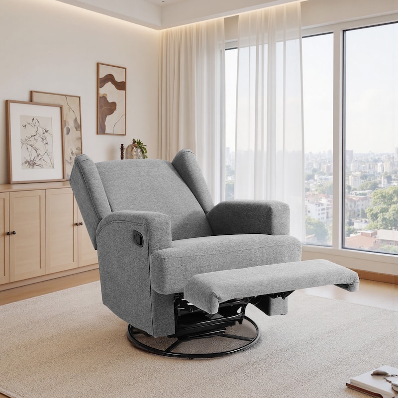 Swivel Wingback Glider Rocker Nursery Recliner Chair
