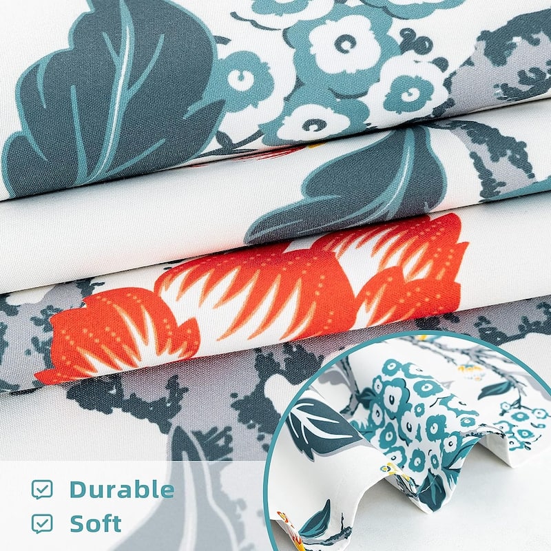 DriftAway Ada Floral Botanical Print Flower Leaf Lined Blackout Window Curtains