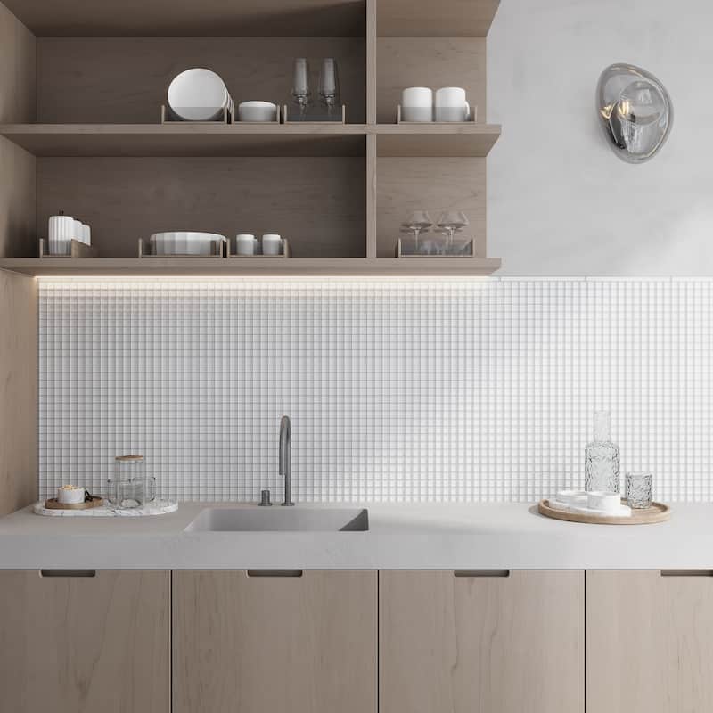 Apollo tile 12" x 12" Colorway Matte White Glass Tile (9.67 sq ft/case) - 10 Pack