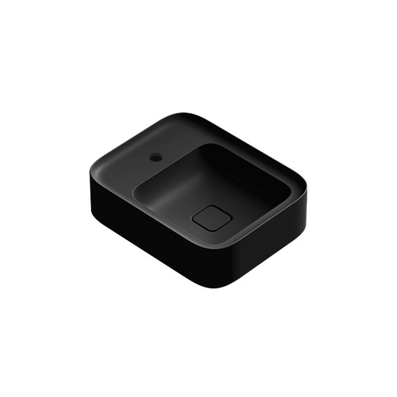 WS Bath Collections Cameo 50.40.01 Cameo 19-11/16" Rectangular Ceramic - Matte Black