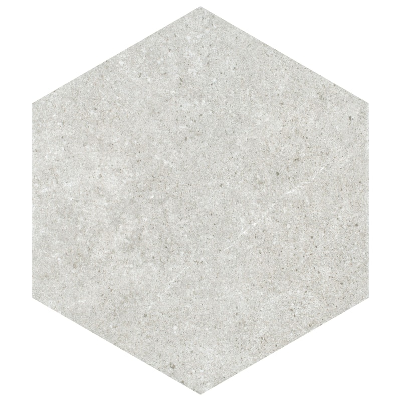 Merola Tile Traffic Hex Silver 8-5/8" x 9-7/8" Porcelain Floor and Wall Tile