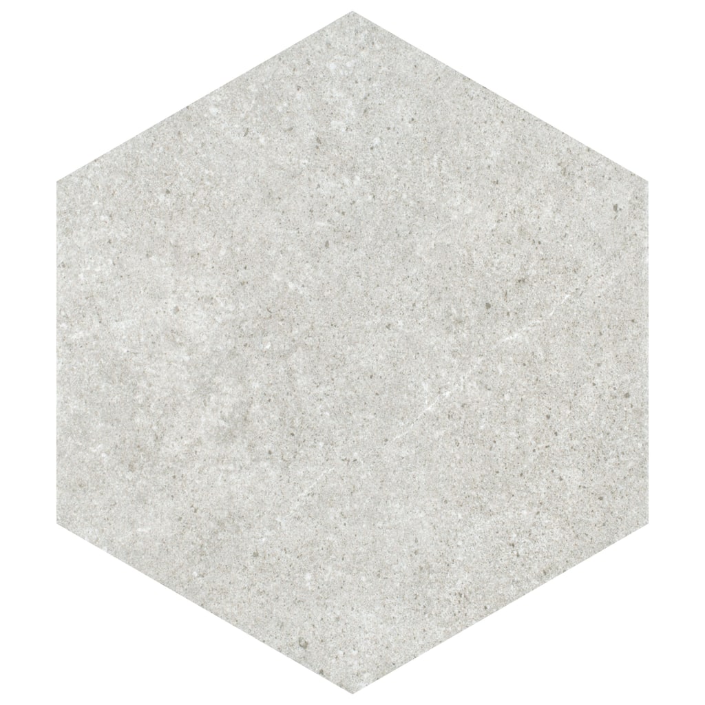 Merola Tile Traffic Hex Silver 8-5/8" x 9-7/8" Porcelain Floor and Wall Tile