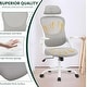 preview thumbnail 7 of 19, Home Office Desk Chairs, Ergonomic Computer High-Back Mesh Rolling Work Task Chairs with Wheels and Adjustable Headrests, Armest