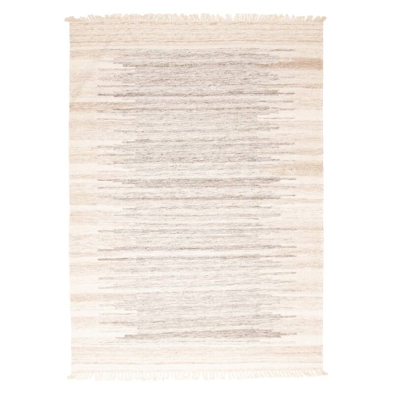 ECARPETGALLERY Flat-Weave Ankara FW Grey Wool Kilim - 5'4 x 7'5