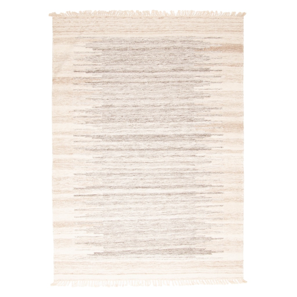 ECARPETGALLERY Flat-Weave Ankara FW Grey Wool Kilim - 5'4 x 7'5