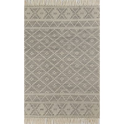 Momeni Boulder Hand Woven Wool and Cotton Geometric Area Rug