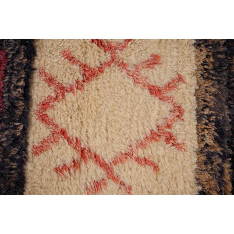 All-Over Black Plush Large Moroccan Area Rug Handmade Wool Carpet - 9'9" x 15'1"