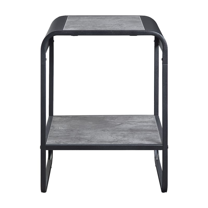 ACME Raziela End Table in Concrete Gray and Black