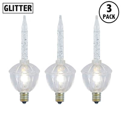 3 Pack Christmas Bubble Light Replacement Pack, Clear with Silve Glitter Liquid
