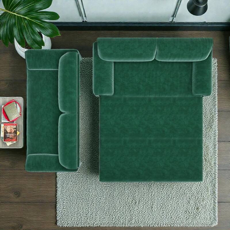 66" Pull Out Sofa Bed, 3-in-1 Convertible Queen Sleeper Sofa with Side Storage, Velvet Loveseat for Living Room Apartment