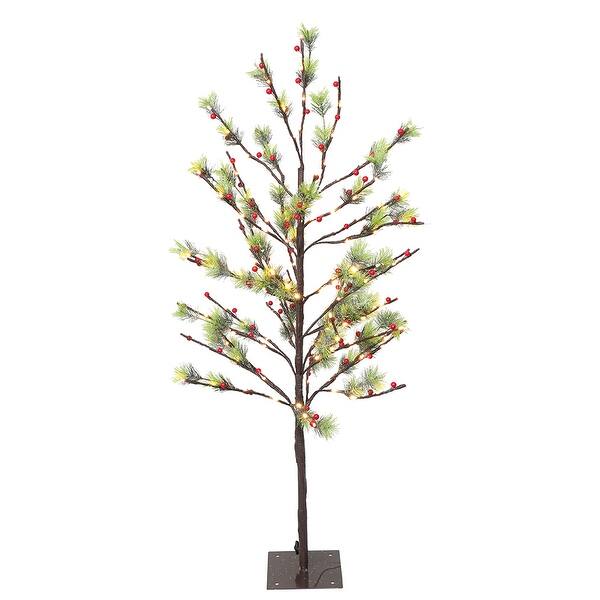 Puleo International 4 ' PreLit Twig Tree with 160 White LED Twinkle
