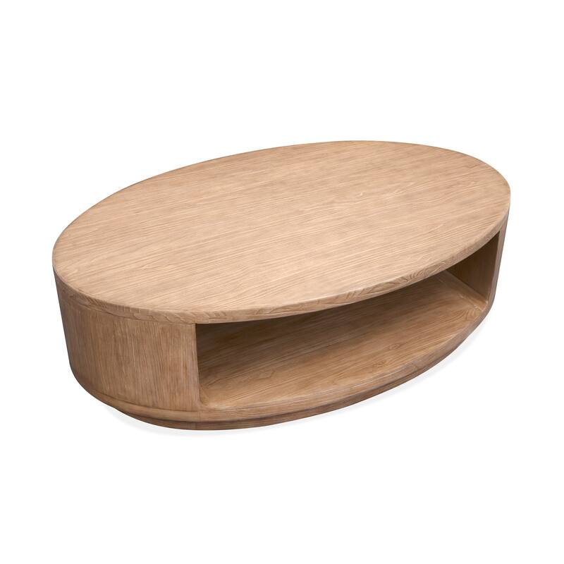 Magnussen Home Sanford Chateau Brown Oval Cocktail Table With Casters - 54''W x 34''D x 16.5''H