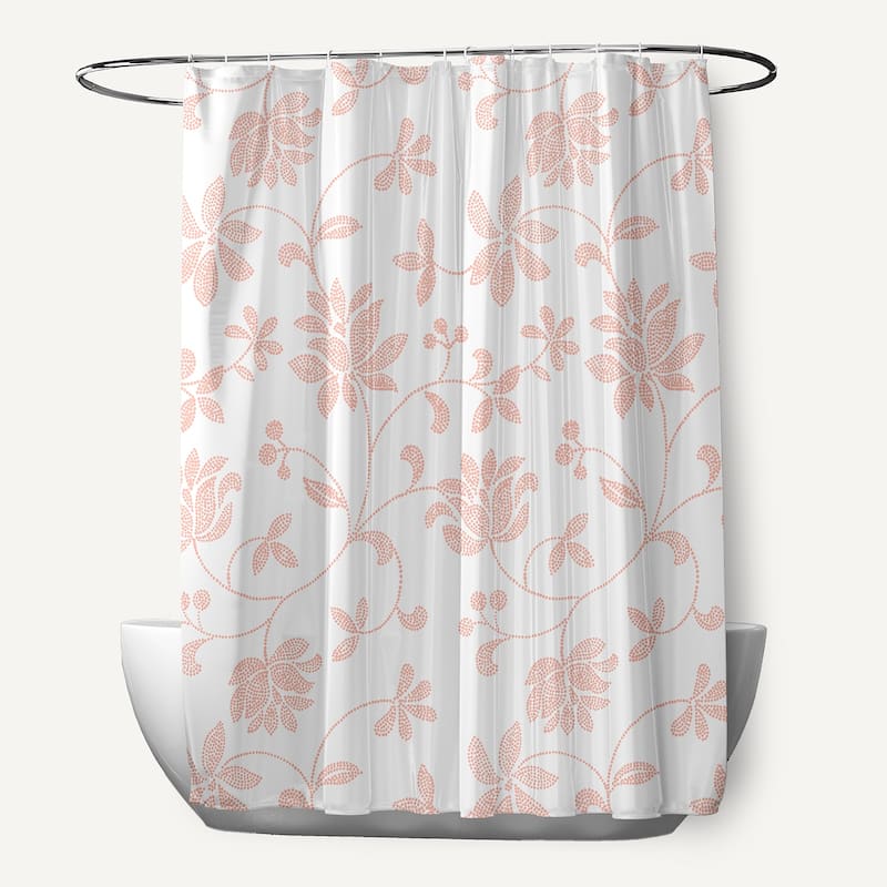 Traditional Floral Shower Curtain - Blush