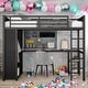preview thumbnail 2 of 30, Black Twin XL/ Full XL/ Queen Loft Bed with Wardrobe,Kids Bed with Workstation and Storage for Bedroom