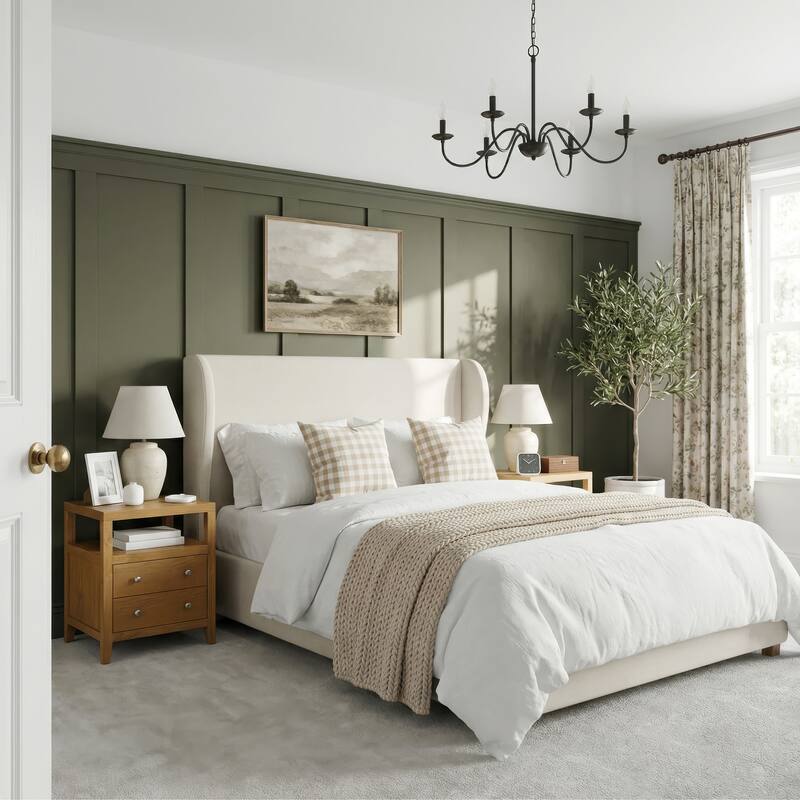 Dana 21 in. W Rectangular Wood 2 Drawer Narrow Nightstand with Top Open Shelf - Natural