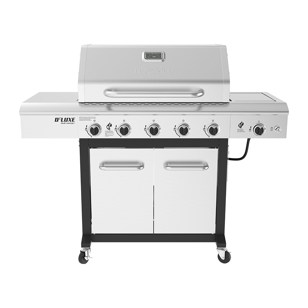 Nexgrill Deluxe 5-Burner Propane Gas Grill w/ Side Table Ceramic