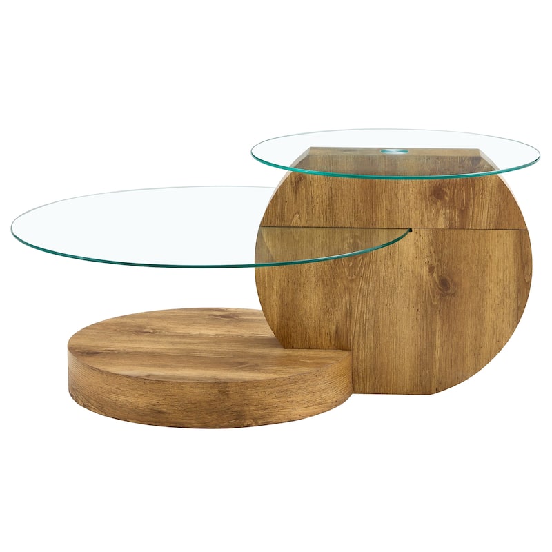 Modern and Practical Double-layer Round Coffee Table Sofa Side Table