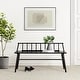 preview thumbnail 1 of 20, Middlebrook Solid Wood Low-Back Spindle Entry Bench Black