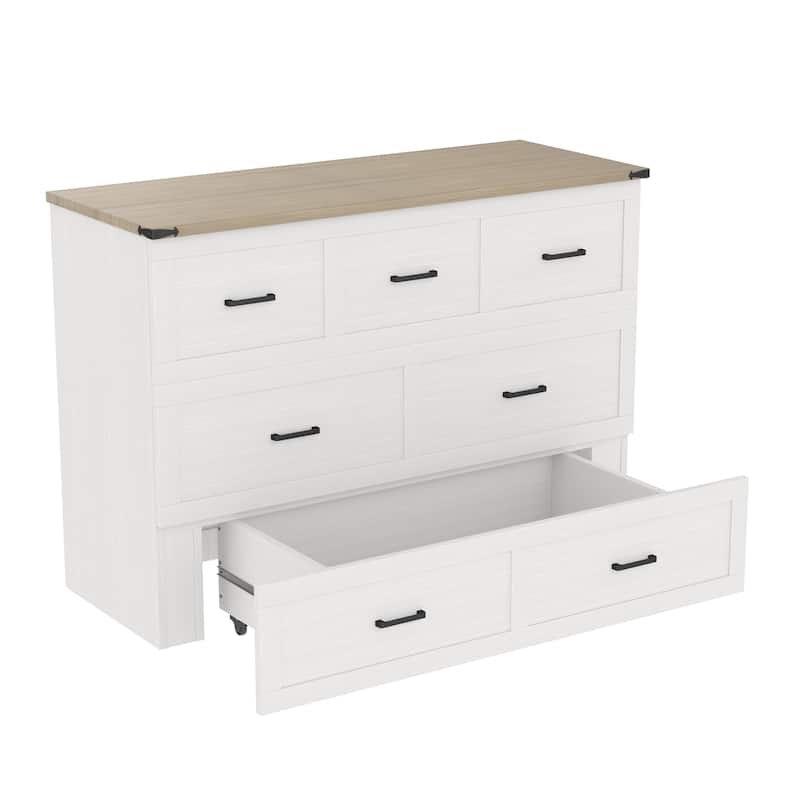 Modern Murphy Bed Cabinet Bed with Drawer Charging Station