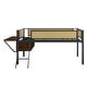 preview thumbnail 11 of 12, Twin Size Metal Loft Bed with LED Lights, Storage Shelves and Ladder