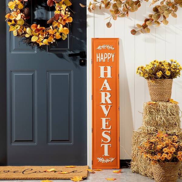 slide 2 of 35, Glitzhome Garden Outdoor Wooden Porch Sign Decor