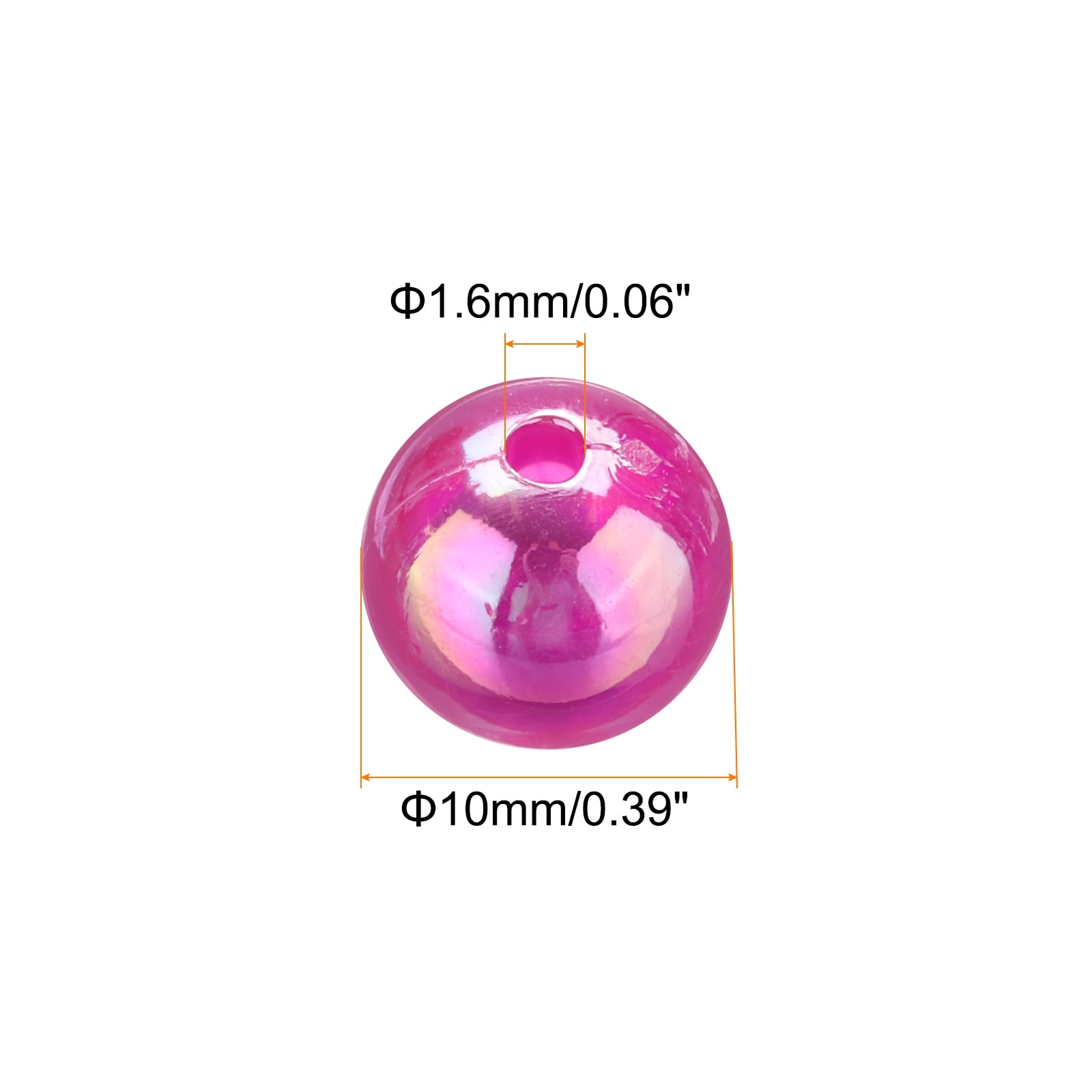 Acrylic Round Beads AB Colors Loose Bubble Spacer Craft Beads with Hole for DIY Earring Bracelet Necklace