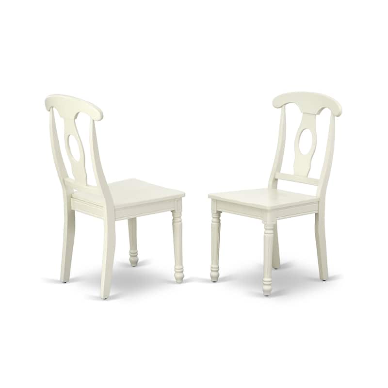 Round Dining Set 3pc - 42 Inch Table & 2 Chairs - Linen White Kitchen Dinette Set
