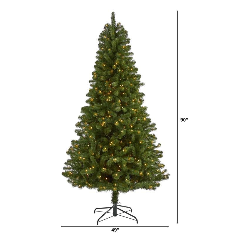 7.5ft Virginia Fir Artificial Christmas Tree with 450 Clear Lights and 979 Bendable Branches - Green - 84