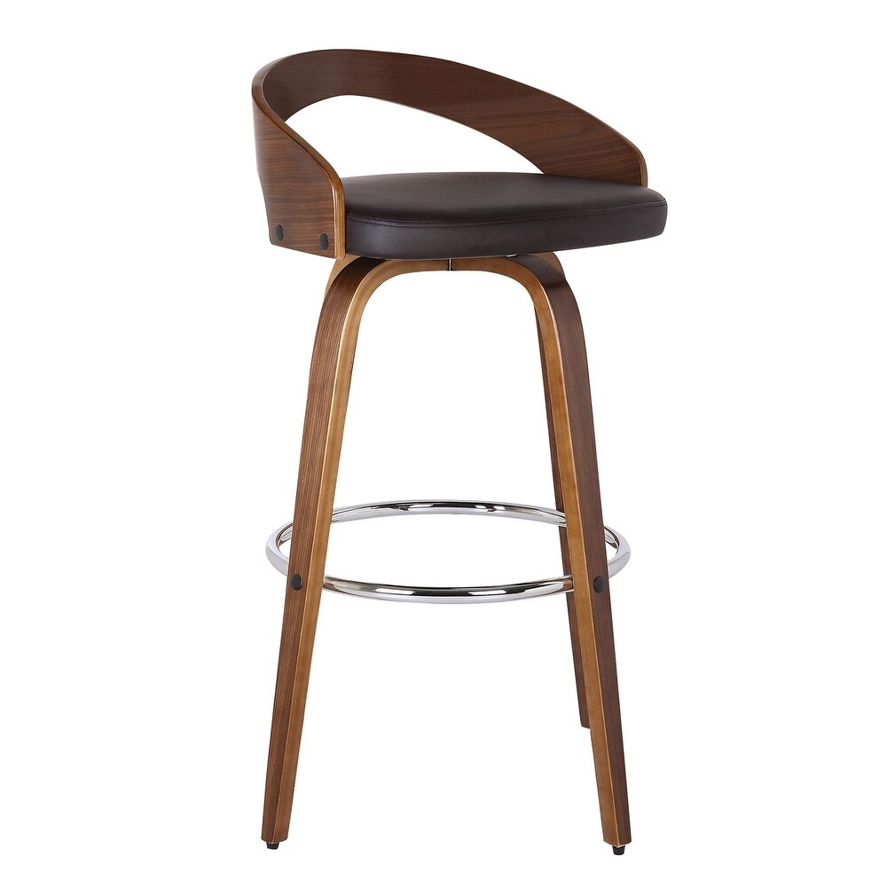 Overstock26 Inch Faux Leather Swivel Counter Height Barstool With Open Back Brown Single Brown Counter Height 23 28 In Dailymail