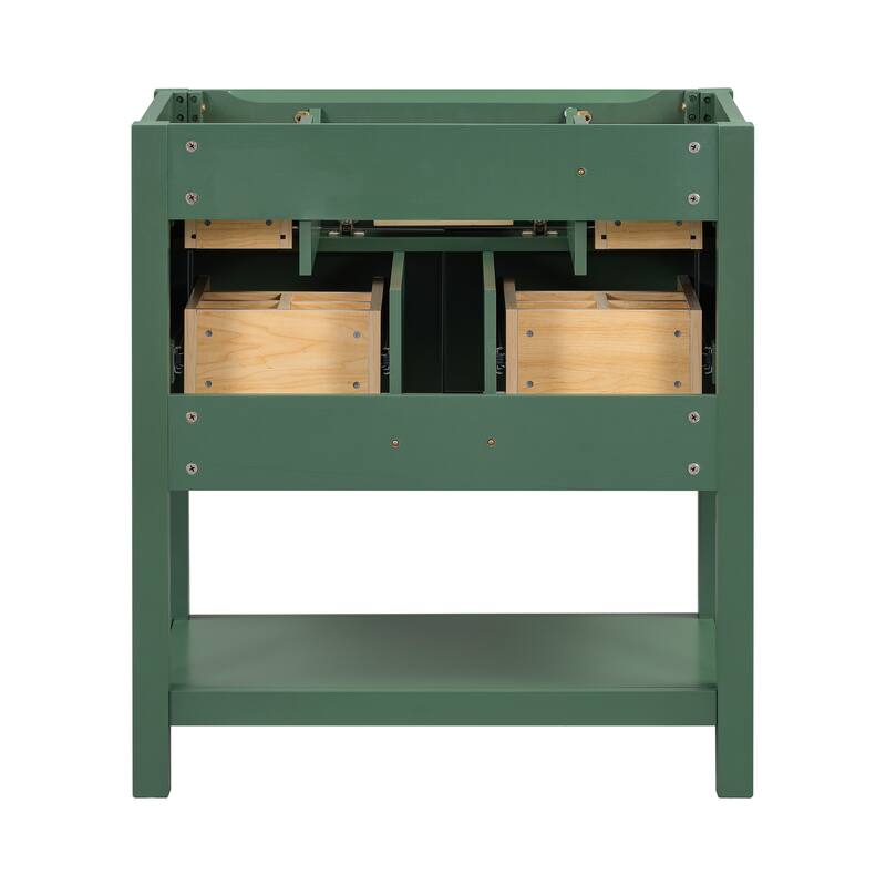 30'' Bathroom Vanity without Sink, Free Standing Single Vanity with 5 Drawers, Solid Wood Frame Bathroom Storage Cabinet