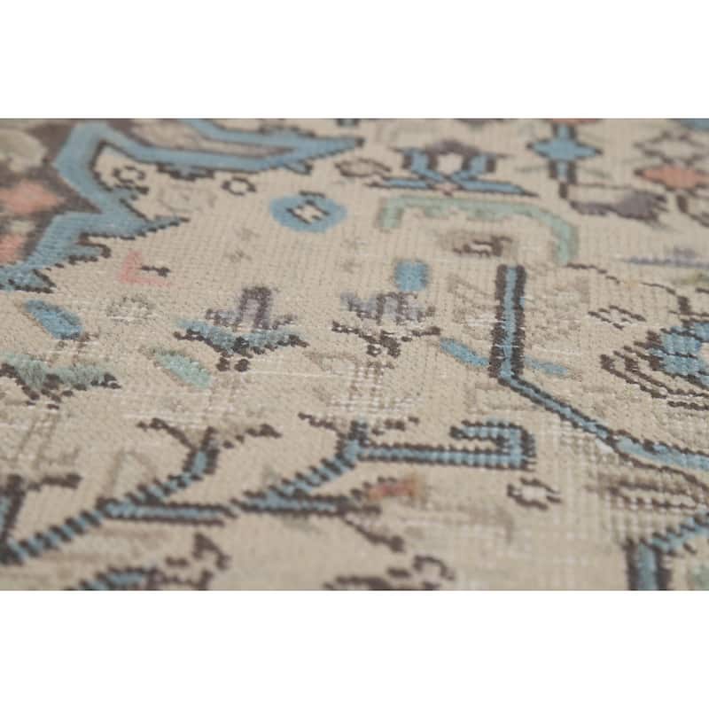 Geometric Tabriz Persian Vintage Area Rug Handmade Wool Carpet - 6'6"x 9'10"