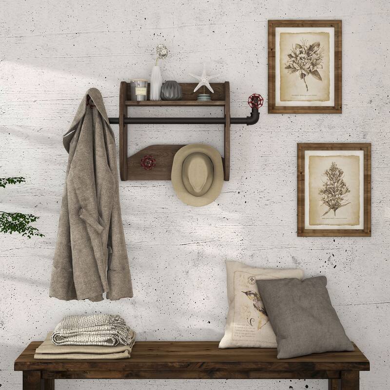 DH BASIC Industrial 27-inch Metal 1-Tier Wall Mounted Coat Rack by Denhour