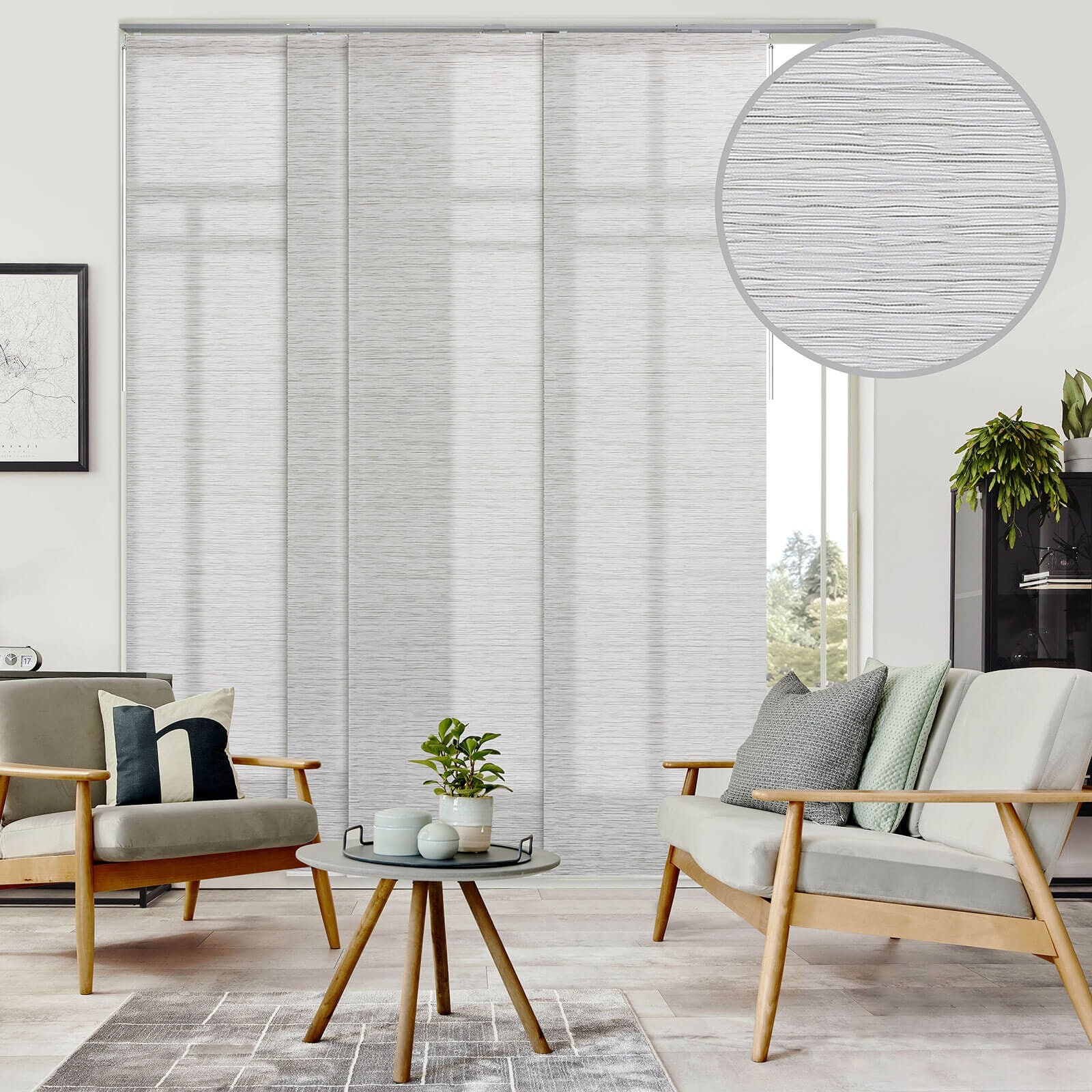 GoDear Design Adjustable Sliding Panel Track Blinds, - Picture 17 of 20