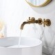 preview thumbnail 2 of 8, Wall Mount Bathroom Sink Faucet Double Handle Bathroom Faucet Copper Three Hole Bathroom Basin Vanity Faucet