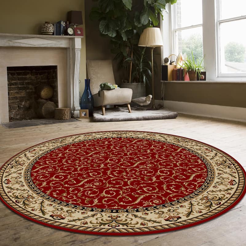 Admire Home Living Amalfi Transitional Scroll Pattern Area Rug