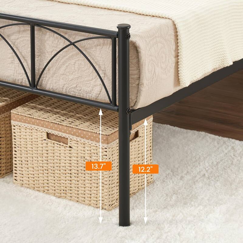 14 Inch Bed Frame with Headboard and Footboard