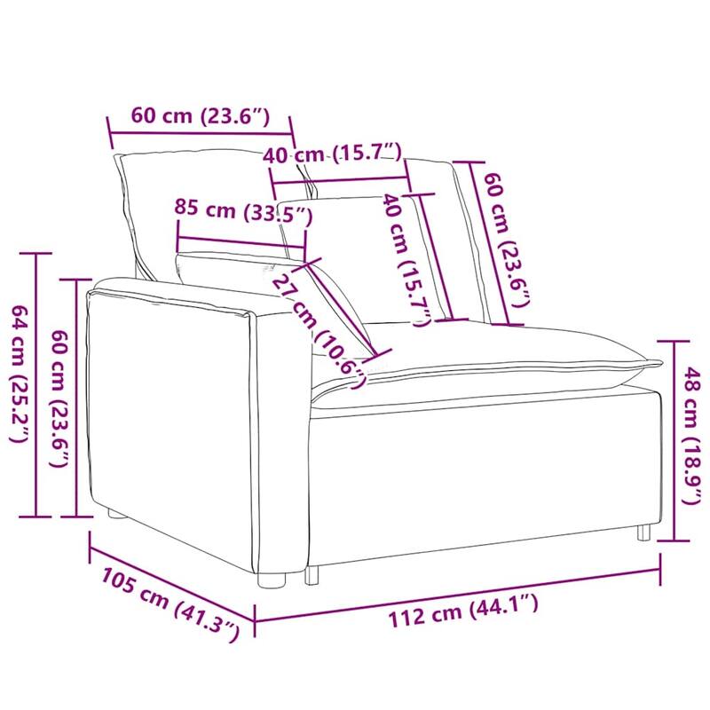 vidaXL Modular Sofa Dark Grey
