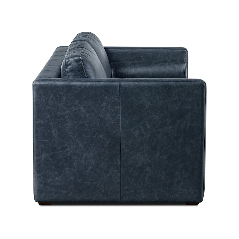 Poly & Bark Napa 82" Leather Pull-Out Convertible Sleeper Sofa - Full Grain Genuine Italian Leather
