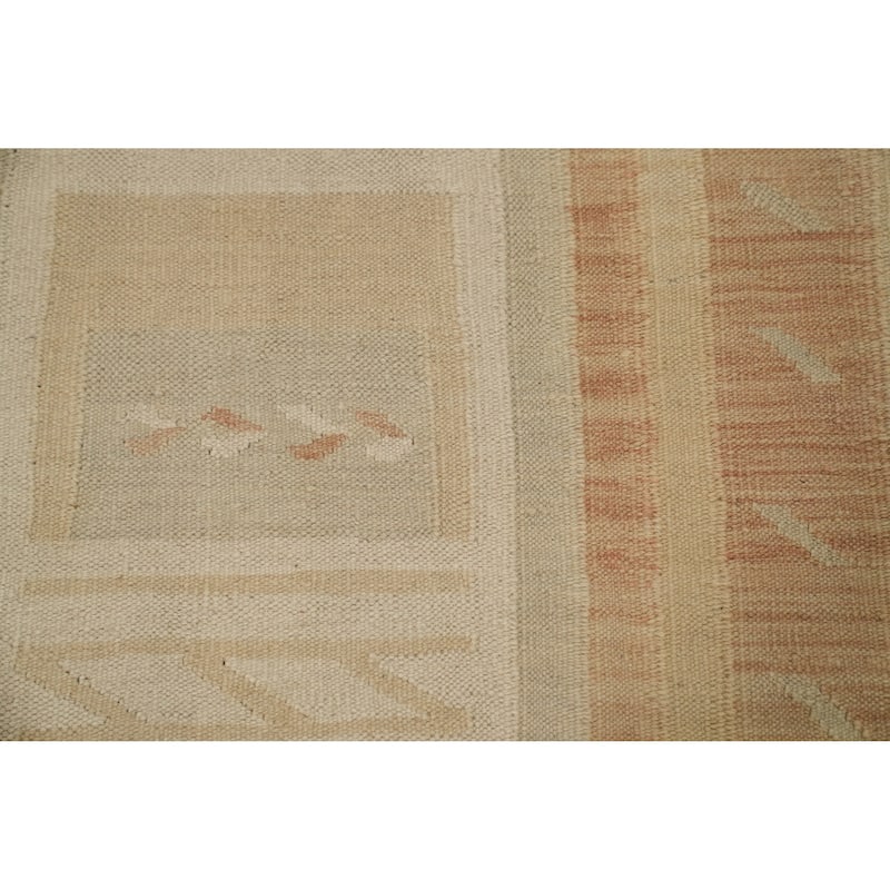 Hand Woven Oriental 100% Wool Carpet Southwestern Tribal Oranges & Rust Kilim Area Rug - 5' 10'' X 4' 0''