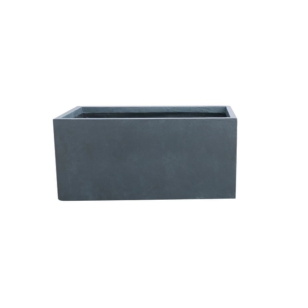 Kante Lightweight Concrete Modern Long Low Outdoor Planter, Large, 31 Inch Long, Charcoal. Opens flyout.