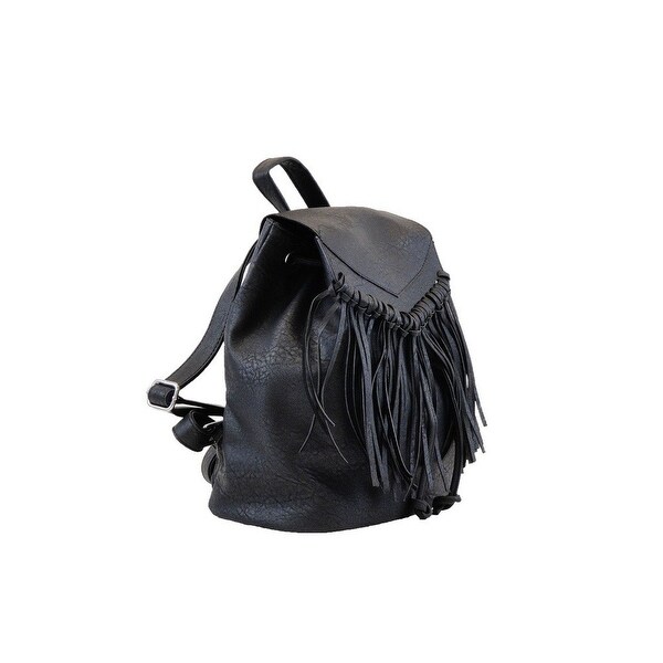 black fringe backpack
