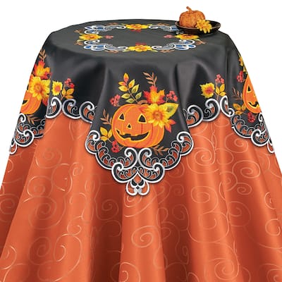 Spooky Embroidered Jack-O'-Lantern Table Linens